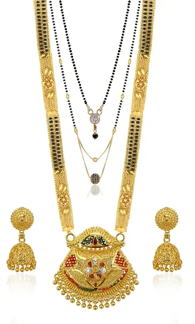 Traditional Alloy Gold Plated Mangalsutra Set Pack of 3