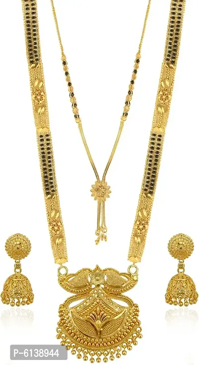 Combo Of Mangalsutra Necklace Set Pendant With Earrings