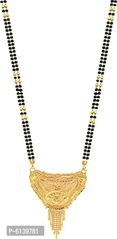 Shimmering Gold Plated Brass Mangalsutra For Women-thumb2