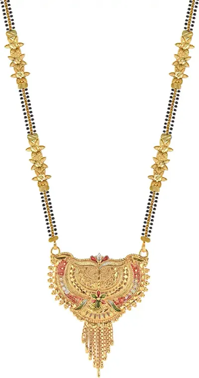 Golden Gold Plated Brass Mangalsutra For Women