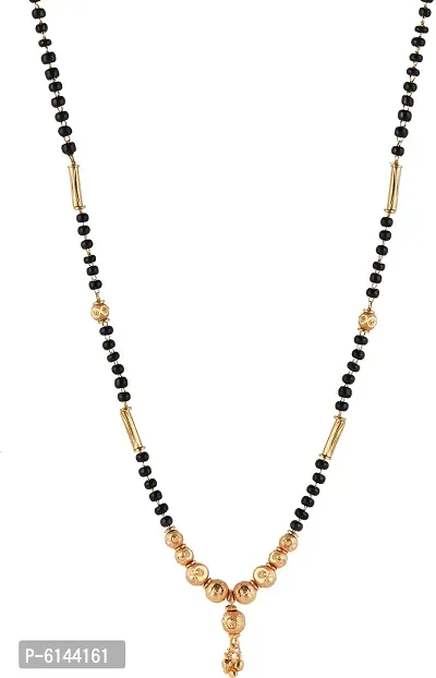 Stylish One Gram Gold Plated Combo Of 4 Mangalsutra Necklace Pendant Tanmaniya Black Bead Chain For Woman-thumb5