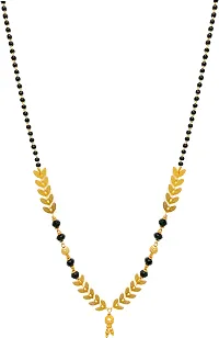 Stylish One Gram Gold Plated Combo Of 4 Mangalsutra Necklace Pendant Tanmaniya Black Bead Chain For Woman-thumb1