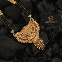 Traditional Hand Meena Black Beads Gold Long Chain Mangalsutra For Women-thumb1