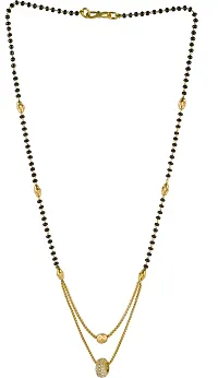 Alluring Gold Plated Combo Of 2 Stylish Mangalsutra Necklace Pendant Meenakari Black Bead Fancy Chain For Women-thumb3