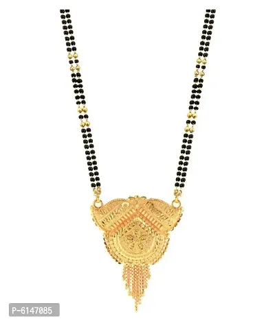 Shimmering Gold Plated Brass Mangalsutra For Women