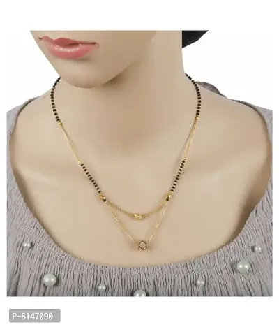 Shimmering Gold Plated Brass Mangalsutra For Women