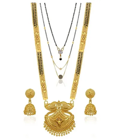 Exclusive Gold Plated Brass Mangalsutra with Earrings