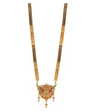 Traditional Gold Plated Brass Mangalsutra For Women