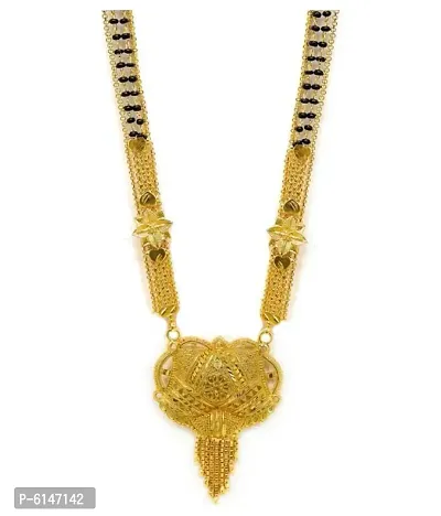 Shimmering Gold Plated Brass Mangalsutra For Women-thumb0