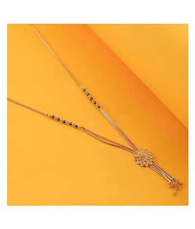 Stylish Ad Black Bead And Golden Chains For Women