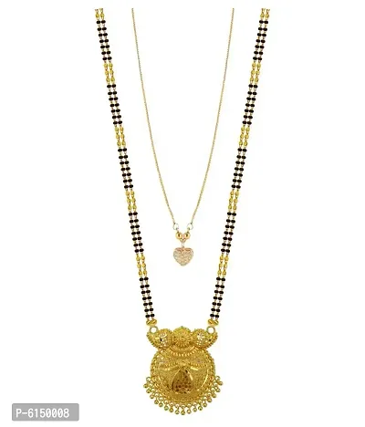 Traditional Necklace Pendant Hand Meena 30Inch Long And 18Inch Short Mangalsutra For Women-thumb0