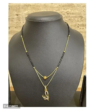 Stylish Design V- Letter Mangalsutra American Diamond Jewellery Gold Plated For Women