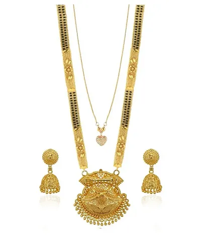 Traditional Necklace Pendant Hand Meena 30Inch Long And 18Inch Short Mangalsutra For Women