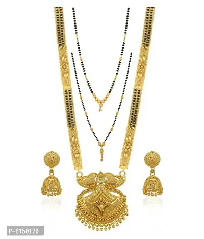 Traditional Brass Gold-Plated Jewel Set (Gold) For Women