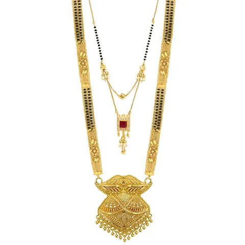 Classy Shimmering Brass Mangalsutra For Women- 2 Pieces