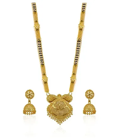 Antique Golden Brass Mangalsutra For Women