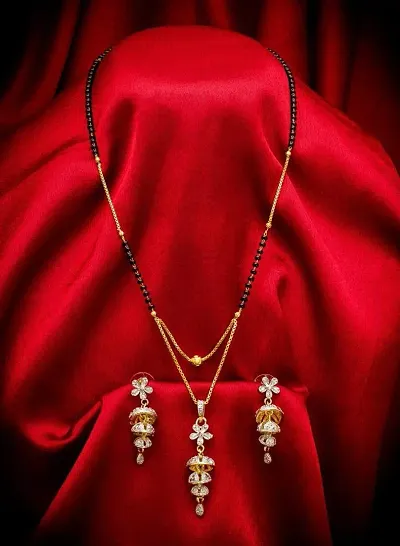 Alluring Brass Mangalsutra with Earrings Sets