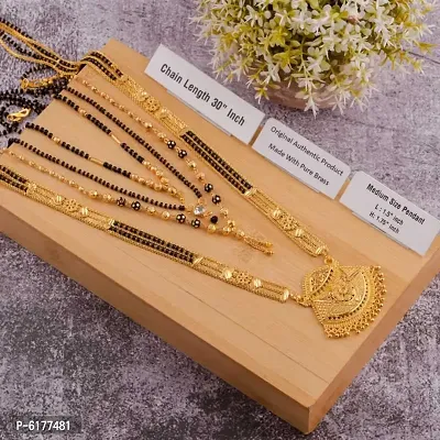 Shimmering Allure Brass Mangalsutra For Women- 4 Pieces-thumb0
