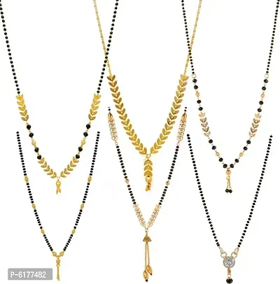 Shimmering Allure Brass Mangalsutra For Women- 6 Pieces-thumb0