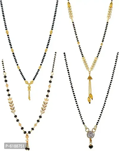 Pack Of 4 Contemporary Stylish Brass Mangalsutras For Women-thumb0