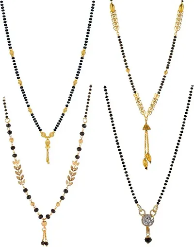 Contemporary Stylish Brass Mangalsutra For Women- 4 Pieces