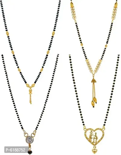 Pack Of 4 Contemporary Stylish Brass Mangalsutras For Women