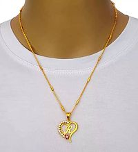 Beautiful Gold Plated Alphabetic Later Mangalsutra Special For Women-thumb1