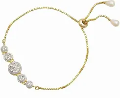 Beautiful Golden American Diamond Bracelet Special For Women-thumb2