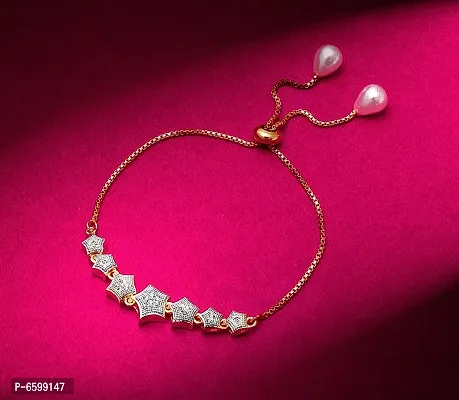 Beautiful Golden American Diamond Bracelet Special For Women