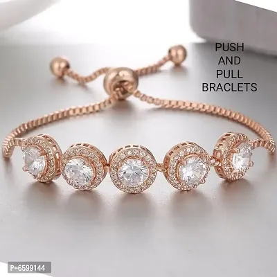 Beautiful Rose Pink American Diamond Bracelet Special For Women
