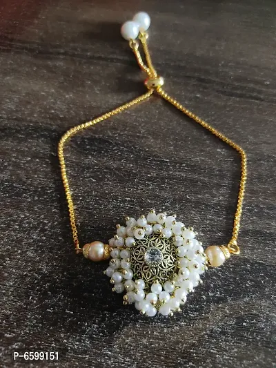 Beautiful Golden Pearl Work Bracelet Special For Women