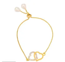 Beautiful Golden American Diamond Bracelet Special For Women-thumb1