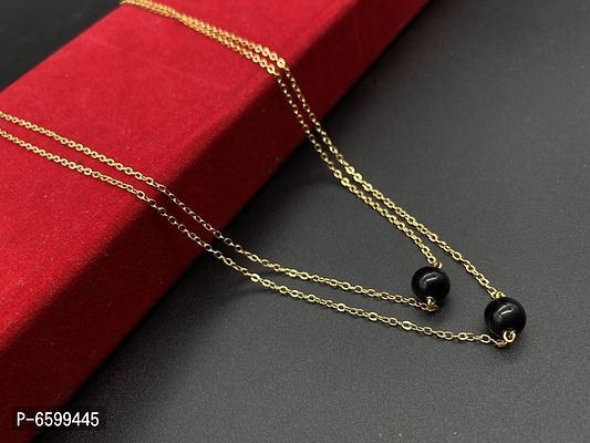 Stylish Brass Golden Beads Necklace For Women