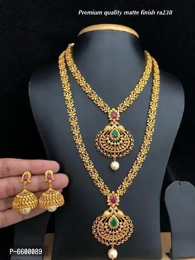 Golden Brass Designer Jewellery Set