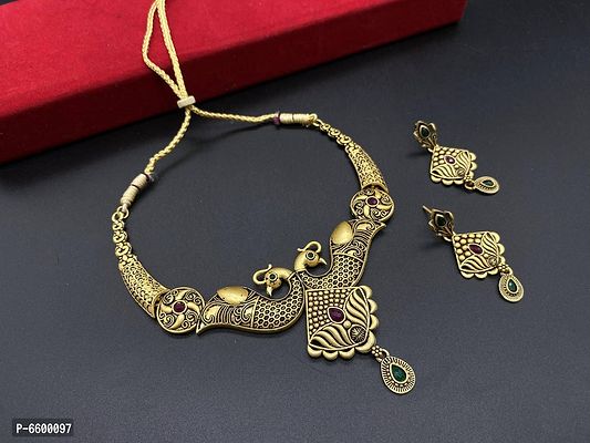 Alloy Golden Designer Jewellery Set-thumb2