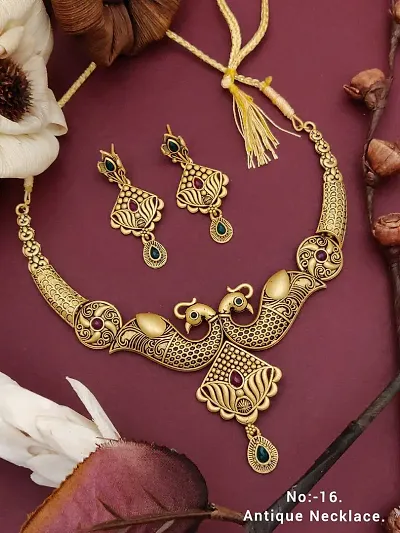 Traditional Golden Brass Jewellery Set