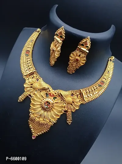 Golden Brass Jewellery Sets For Women-thumb3