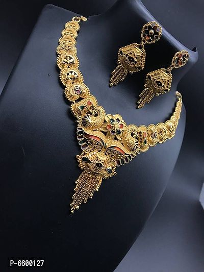 Alloy Golden Designer Necklace Set-thumb3
