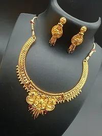 Alloy Golden Designer Necklace Set-thumb2