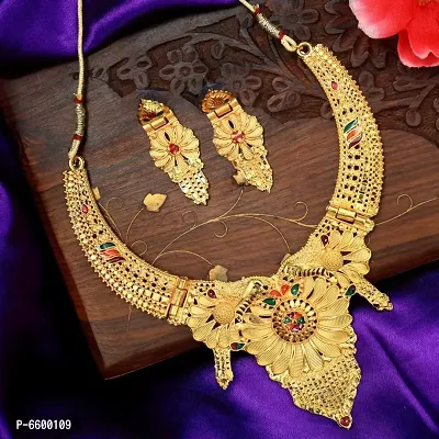 Golden Brass Jewellery Sets For Women-thumb0
