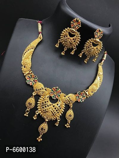 Alloy Golden Designer Necklace Set-thumb0