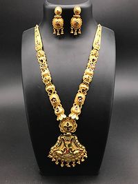 Golden Brass Designer Necklace Set-thumb2