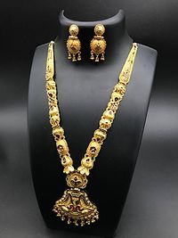 Golden Brass Designer Necklace Set-thumb1