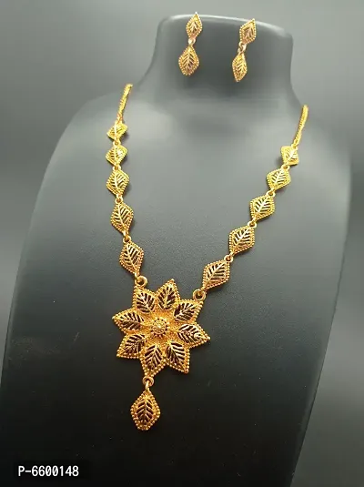 Golden Brass Necklace Set for Women-thumb3