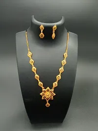 Golden Brass Necklace Set for Women-thumb1