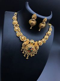 Alloy Golden Designer Necklace Set-thumb1