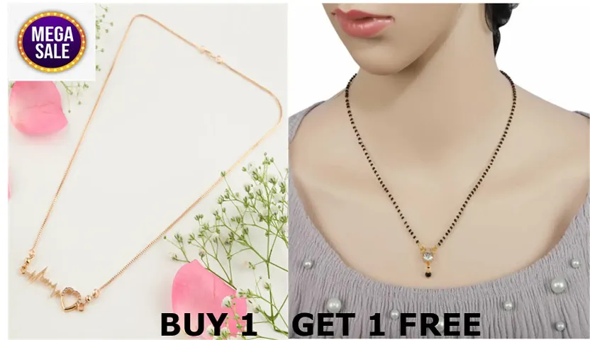 new traditional and stylish beautiful alloy women latest mangalsutra combo ( pack of 2 pis )