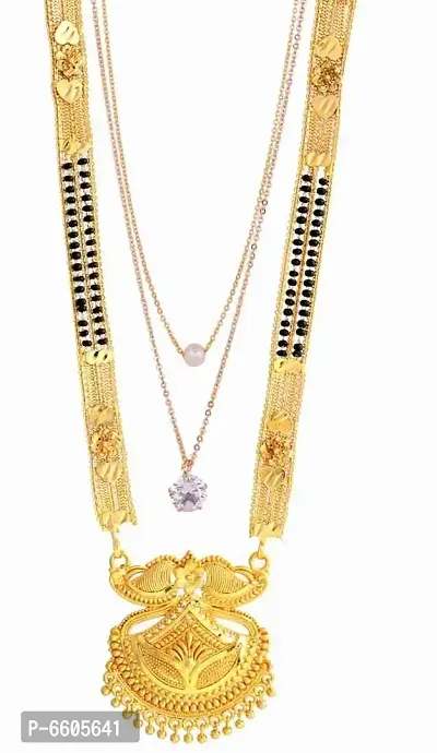 Traditonal Brass Gold-Plated Mangalsutra Pack Of 2 For Women