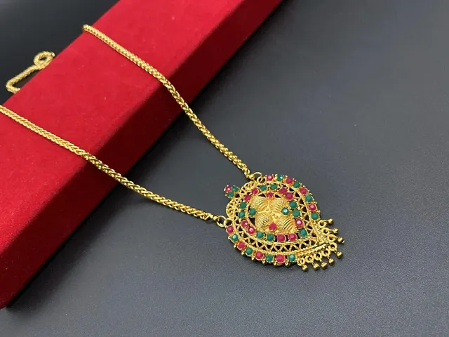 Stylish Golden Brass Antique Necklace