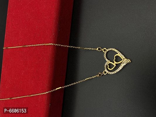 Elegant Gold Plated American Diamond Pendal Neklace Chain For Women-thumb2